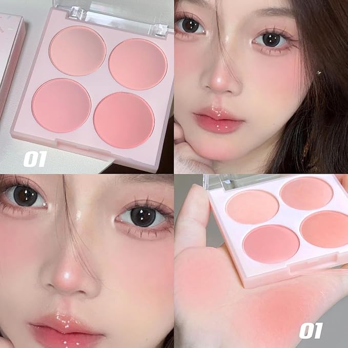 Pink Eyeshadow Eye Shadow Palette Makeup,blush Naturing-Looking, Long Lasting, Neutral Nudes EyeShadow (4 Colors pink)