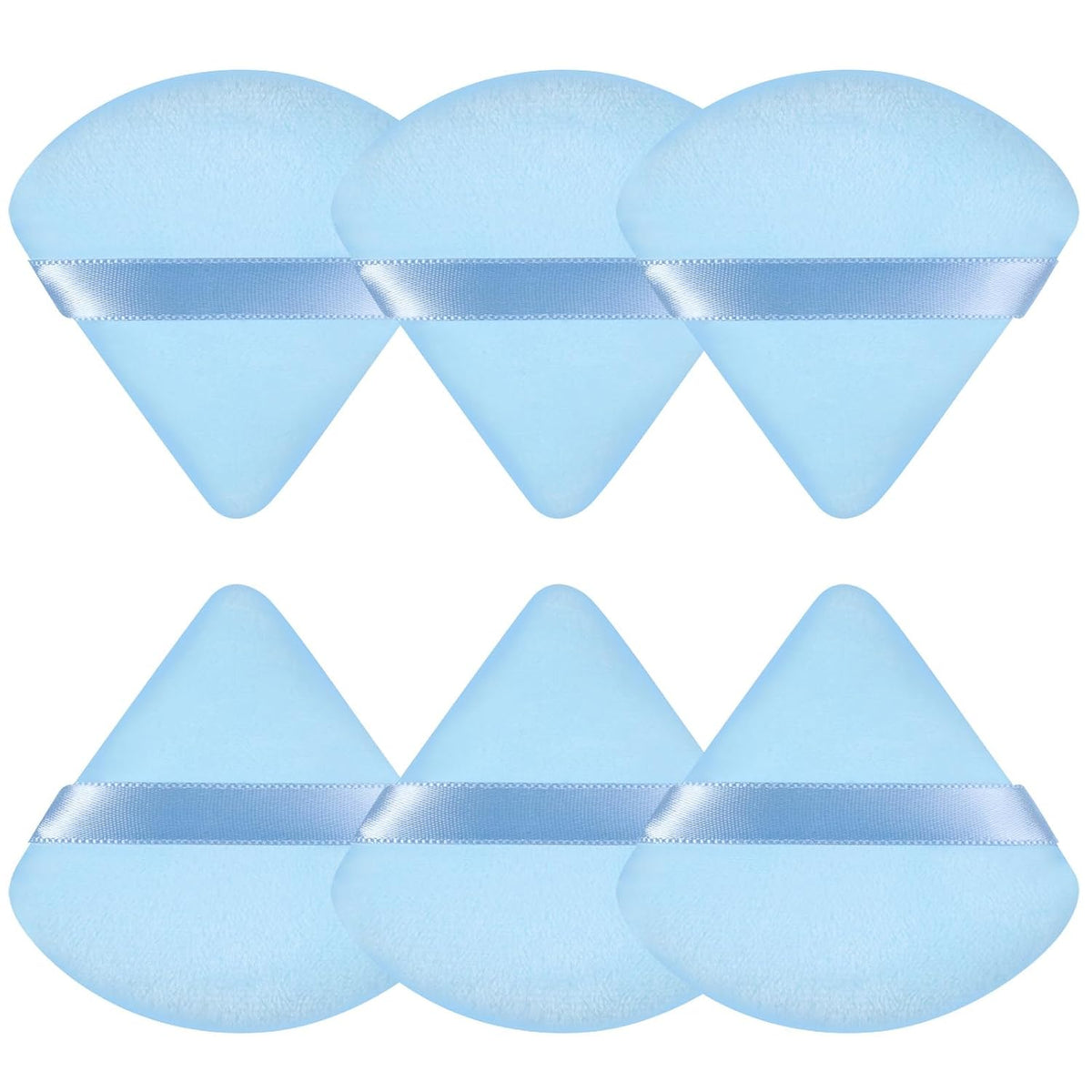 6 Pcs Powder Puff, Face Soft Triangle Makeup Puff Velour Makeup Sponge for Loose Powder (Black)